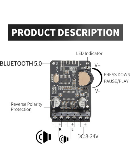 Amplificador Bluetooth Estéreo UwayKey XY-P15W 30W-150W