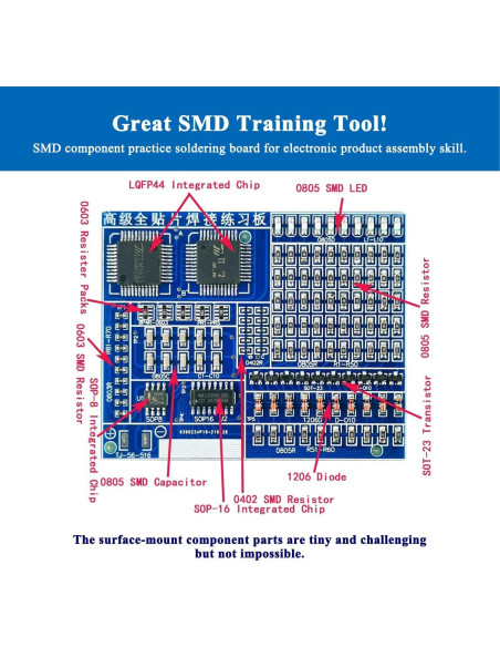 Placa de Práctica SMD/SMT ISolderStore - Kit de Soldadura DIY