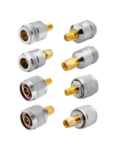 Kit de Adaptadores SMA a N-Tipo Anina 8 Piezas Conectores RF