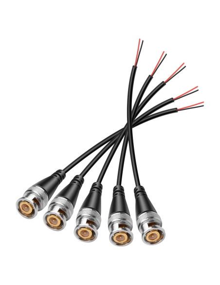 Cable Pigtail BNC Macho YAODHAOD 15cm para CCTV - 5PCS