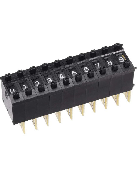 Interruptor DIP BCD uxcell 10 Pcs 0-9 Digital 30x18x8 mm