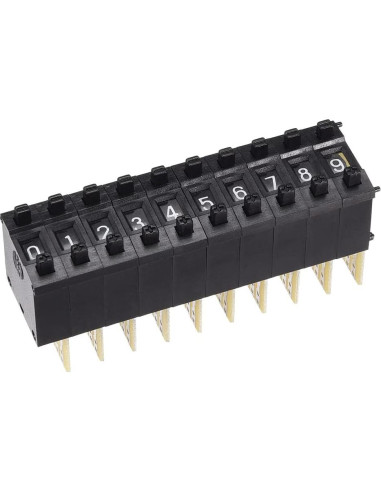 Interruptor DIP BCD uxcell 10 Pcs 0-9 Digital 30x18x8 mm