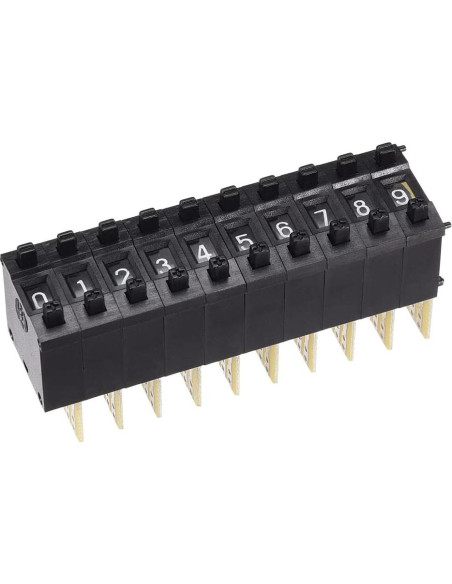 Interruptor DIP BCD uxcell 10 Pcs 0-9 Digital 30x18x8 mm