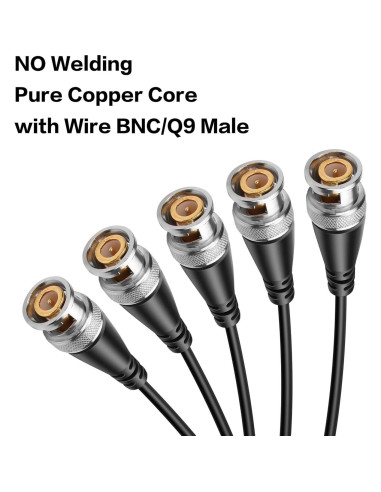 Cable Pigtail BNC Macho YAODHAOD 15cm para CCTV - 5PCS
