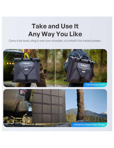 Manta Solar Plegable Renogy 200W, Alta Eficiencia 25%, Ligera