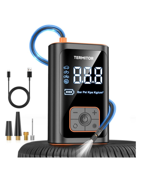 Compresor de Aire Portátil Termitor ST-09 150PSI con Luz LED