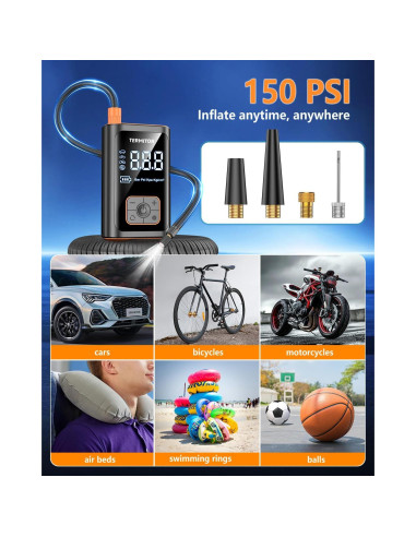 Compresor de Aire Portátil Termitor ST-09 150PSI con Luz LED