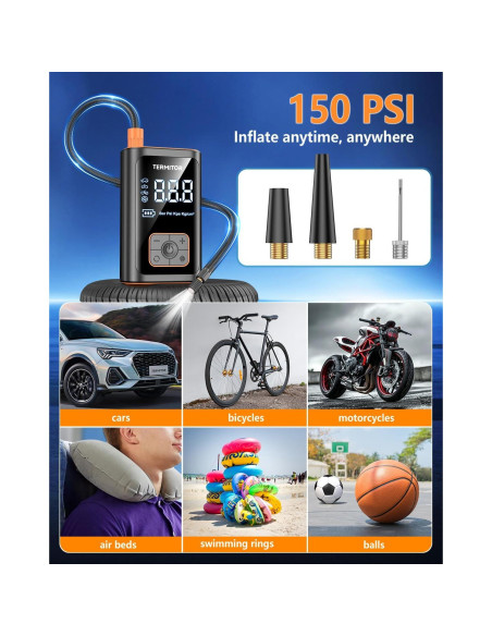 Compresor de Aire Portátil Termitor ST-09 150PSI con Luz LED