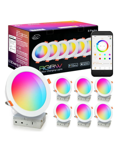 Luces Empotradas LED iLC 4 Pulgadas RGB 10W 6 Paquetes