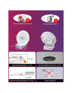 Luces Empotradas LED iLC 4 Pulgadas RGB 10W 6 Paquetes 2