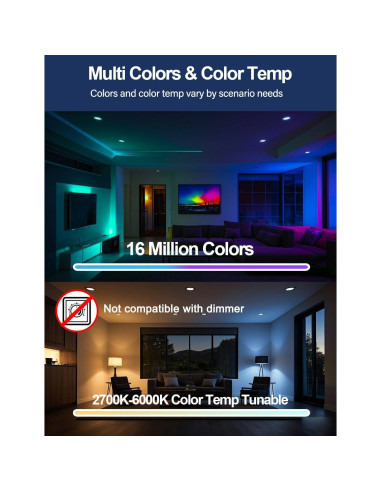 Luces Empotradas LED iLC 4 Pulgadas RGB 10W 6 Paquetes