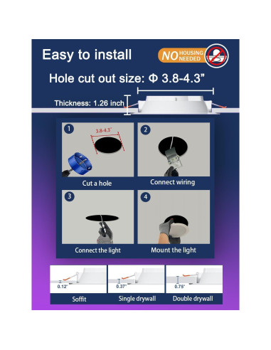 Luces Empotradas LED iLC 4 Pulgadas RGB 10W 6 Paquetes