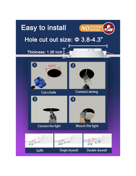 Luces Empotradas LED iLC 4 Pulgadas RGB 10W 6 Paquetes