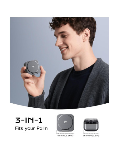 Estación de Carga Inalámbrica Plegable 3 en 1 LULULOOK Gris