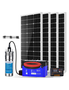 Kit Bomba de Pozo Solar ECO-WORTHY 24V 250W con Paneles 400W