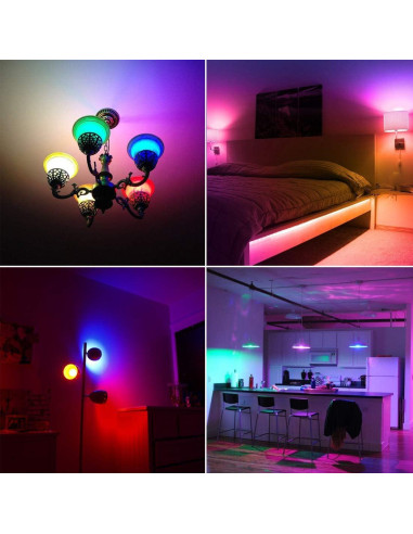 Bombillas LED RGB 5W Yangcsl, Paquete de 6, Control Remoto