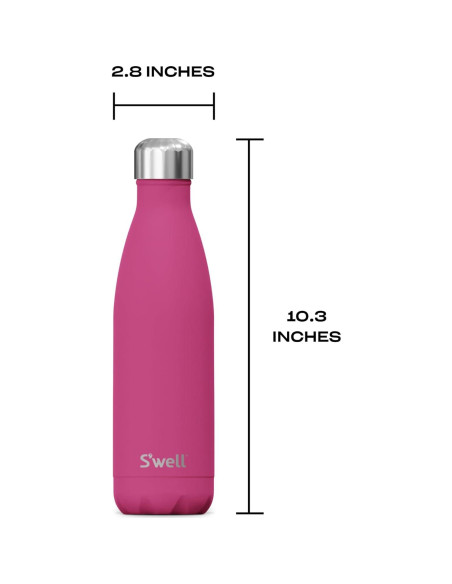 Botella de Agua S'well 500ml Acero Inoxidable Rosa Azalea