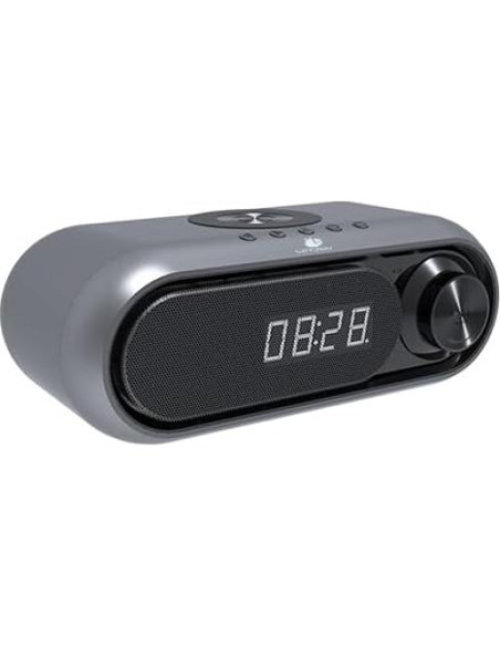 Altavoz Bluetooth LETZOY Kloud con Reloj Digital y Carga Inalámbrica 10W