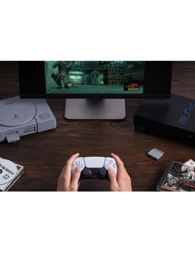 Adaptador Retro Bluetooth 8Bitdo para PS1/PS2/Windows - Compatible PS4/PS5/Xbox
