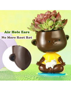 Maceta Autorriego Planterhoma Pequeña Yoga Negra 14cm 2