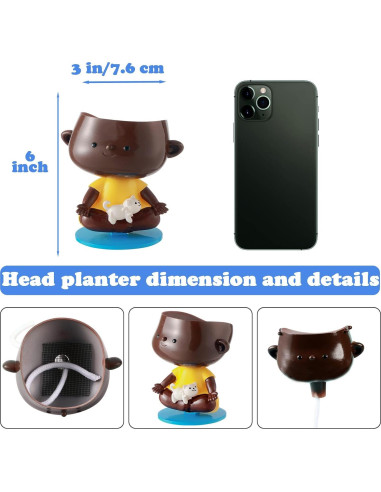 Maceta Autorriego Planterhoma Pequeña Yoga Negra 14cm