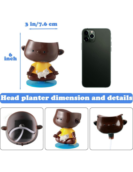 Maceta Autorriego Planterhoma Pequeña Yoga Negra 14cm