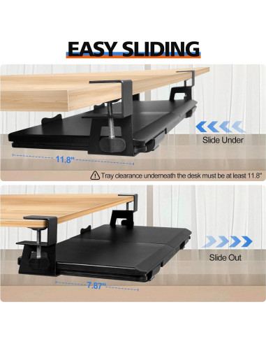 Bandeja de Teclado Deslizante OUKMIC 68.6x30.5cm con Cajón
