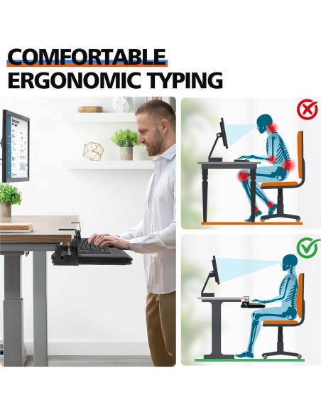 Bandeja de Teclado Deslizante OUKMIC 68.6x30.5cm con Cajón