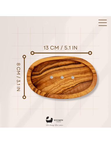 Plato de Jabón Ovalado Eco Bath London de Madera de Olivo