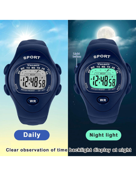 Reloj Digital Deportivo Impermeable Viecaeio para Niños 3-8 Años