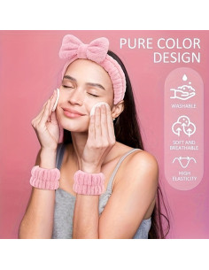 Conjunto de Diadema y Pulsera de Spa Musejoy - 20 Piezas Rosa 2