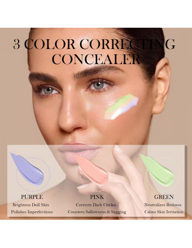 Primer 3-en-1 WEEMAY con SPF 50, Corrector de Color y Hidratante