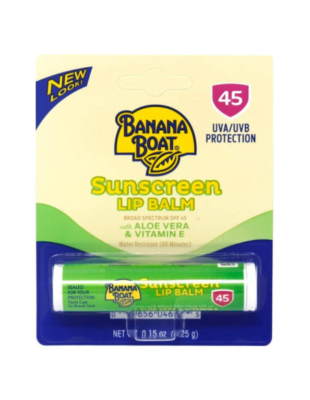 Bálsamo Labial Solar Banana Boat Aloe Vera SPF 45 - 3 Unidades
