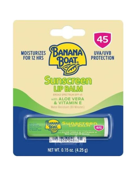 Bálsamo Labial Solar Banana Boat Aloe Vera SPF 45 - 3 Unidades