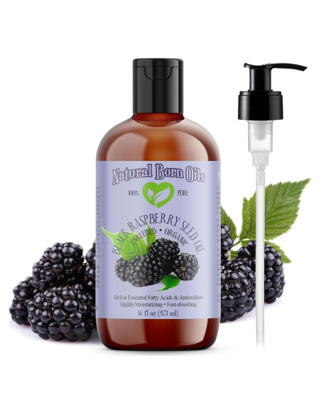 Aceite de Semilla de Frambuesa Negra Natural Born Oils 473ml Orgánico
