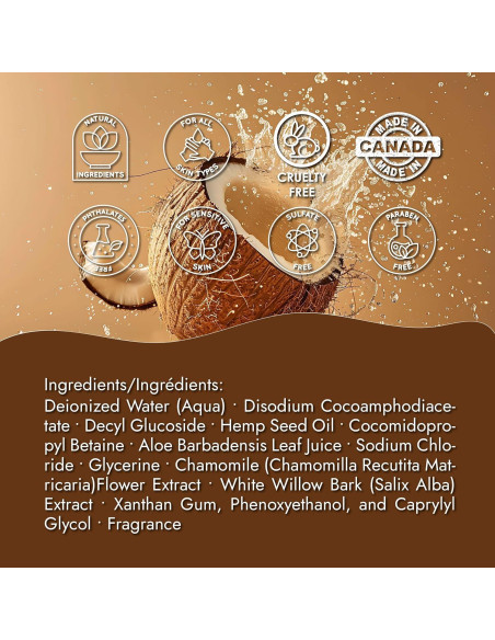 Jabón Corporal Natural Priya Spa 473 ml Omega-3 Cañamo Aloe