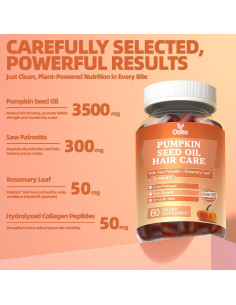 Gomitas Veganas OALSE de Aceite de Semilla de Calabaza 3500mg - 60 Unidades 2