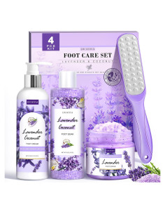 Kit de Spa para Pies LUCOTIYA - Remojo, Exfoliante, Lima y Crema