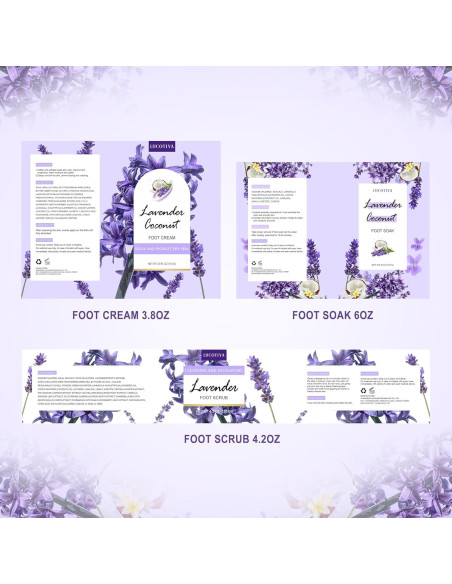 Kit de Spa para Pies LUCOTIYA - Remojo, Exfoliante, Lima y Crema