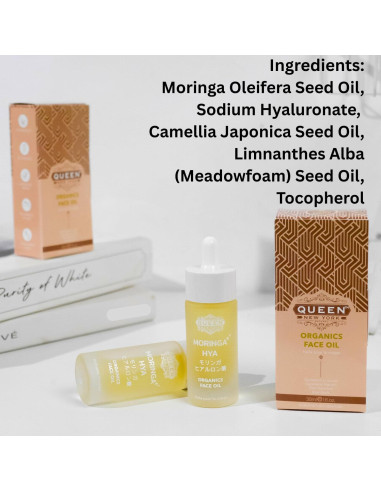 Aceite de Moringa Orgánico Queen HYA 29.57 ml - Hidratante Facial