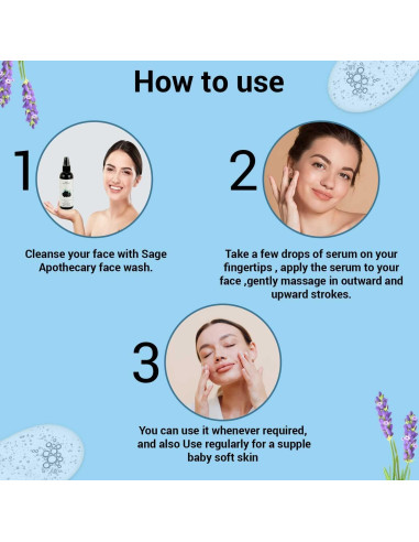 Suero Facial Diurno Sage Apothecary 30 ML Ácido Hialurónico y Lavanda