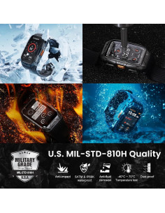 Reloj Inteligente KOSPET Tank X2 Negro, Monitoreo Salud 24/7 2