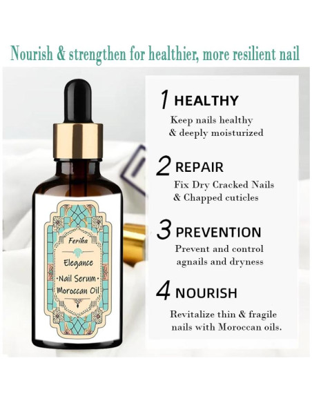 Aceite Reparador de Uñas FERIHA con Argán y Pera Espinosa 111g