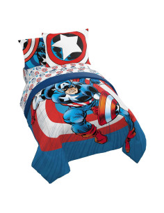 Juego de Edredón Twin Jay Franco Capitán América 5 Piezas