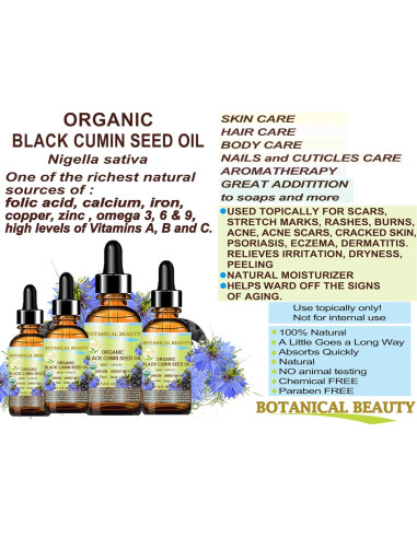 Aceite de Semilla de Comino Negro Orgánico Botanical Beauty 120ml