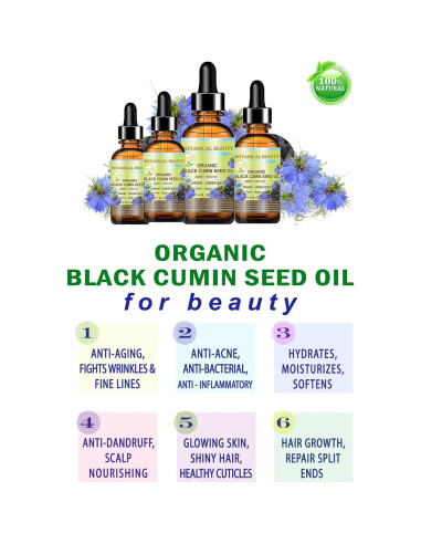 Aceite de Semilla de Comino Negro Orgánico Botanical Beauty 120ml