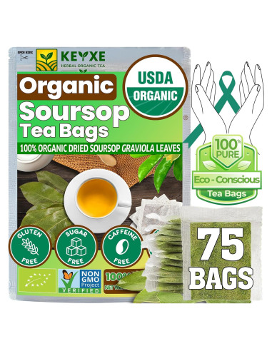 Té Orgánico de Hojas de Guanábana KEYXE 75 Bolsitas Ecológicas