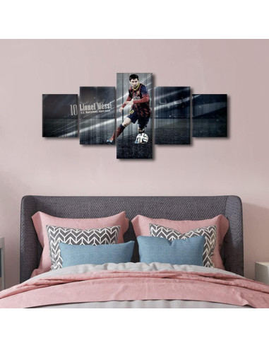 Arte de Pared Lienzo 5 Piezas Lionel Messi 125x60 cm