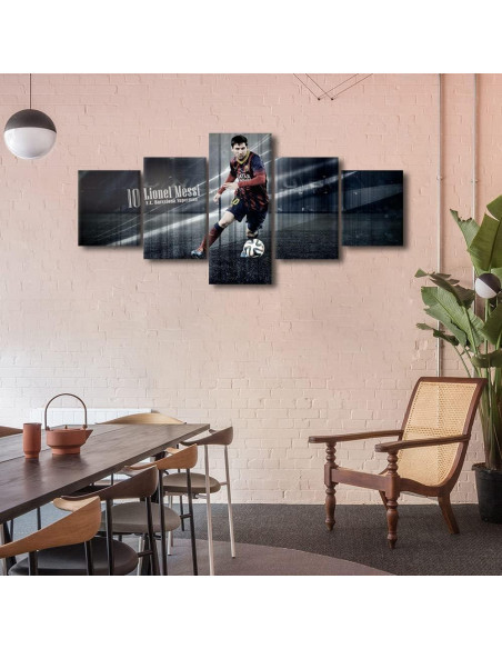 Arte de Pared Lienzo 5 Piezas Lionel Messi 125x60 cm