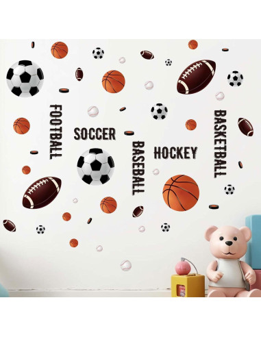 Calcomanías de Pared Deportivas Amimagen - 8 Piezas 134x110cm